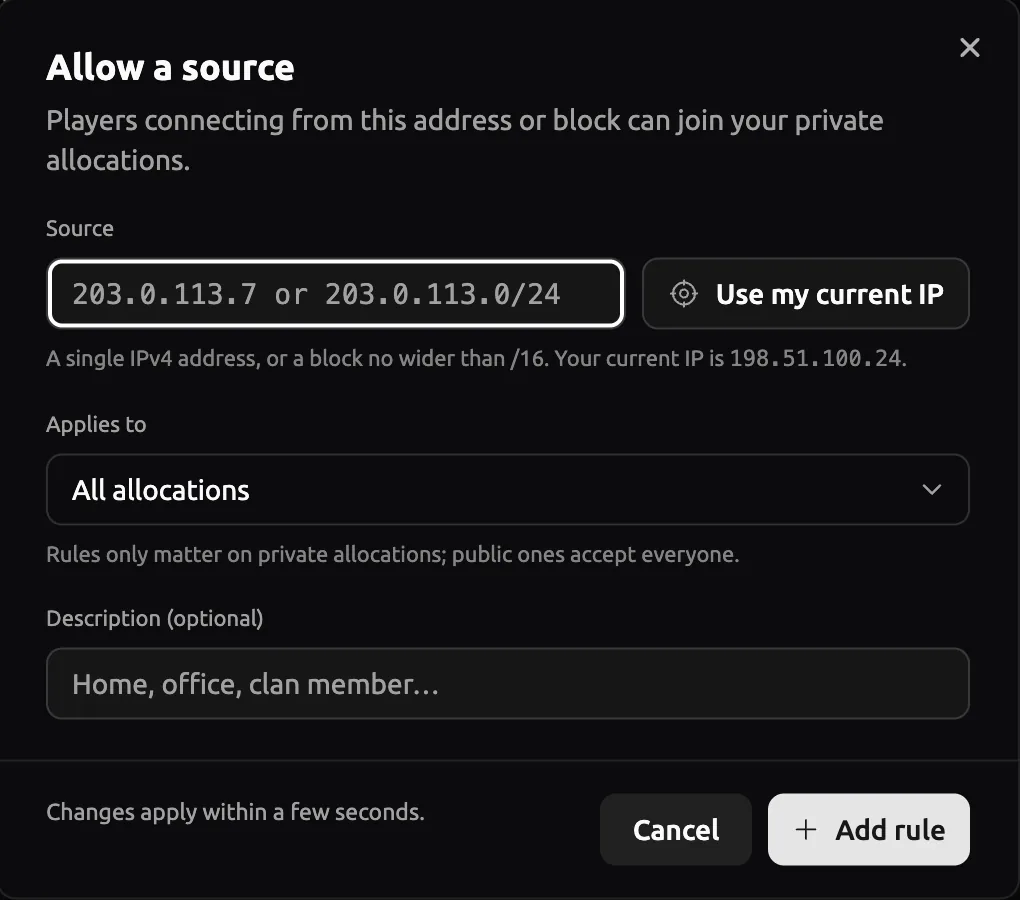 Allow a source form in the control panel with the Source field highlighted